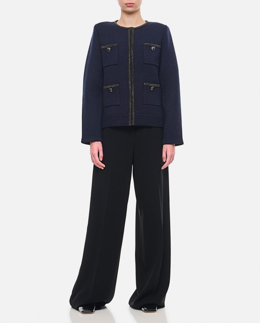 Self-Portrait Embellished Knit Cardigan