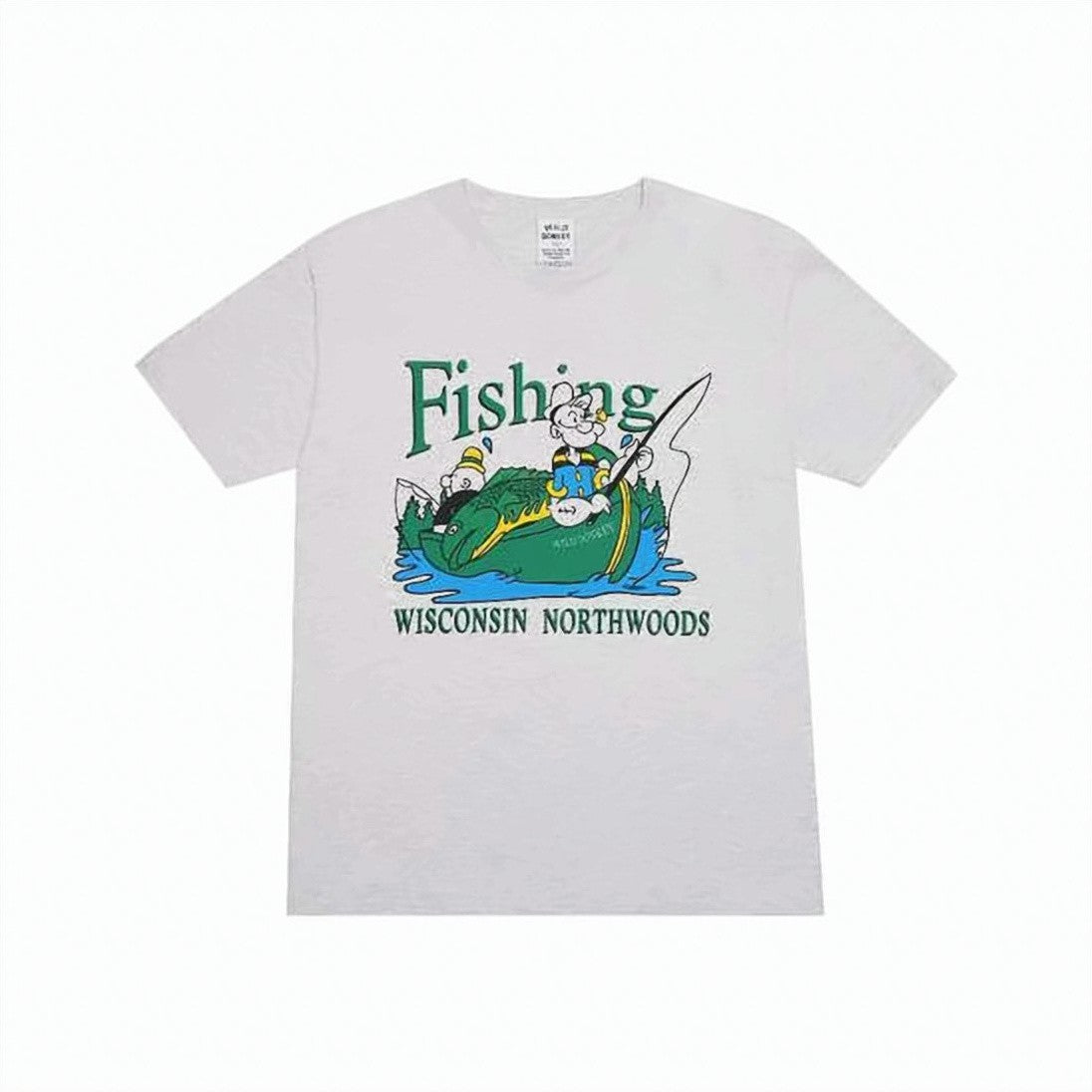 Wild Donkey Relaxed Fit Graphic Print T-Shirt With Fishing Scene