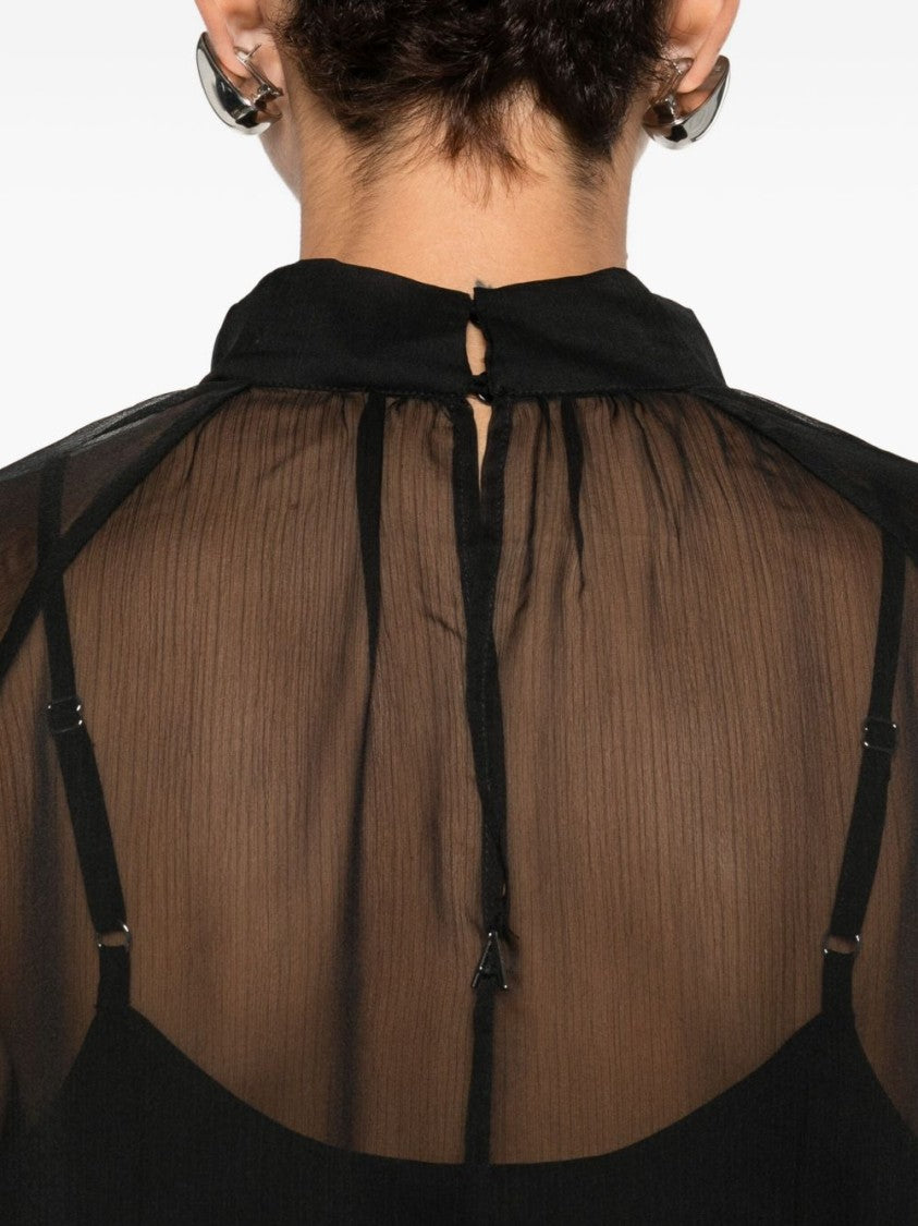 Twin-Set Tailored Black Shirt With Button-Down Front And Pointed Collar