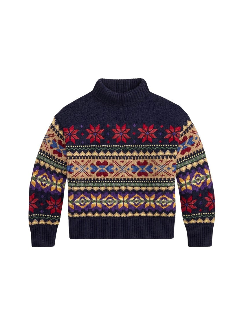 Polo Ralph Lauren Geo-Motif Wool-Cashmere-Blend Rollneck Sweater