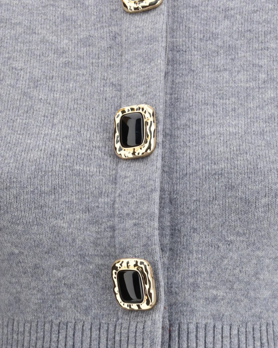 Self-Portrait Gray Wool Cardigan