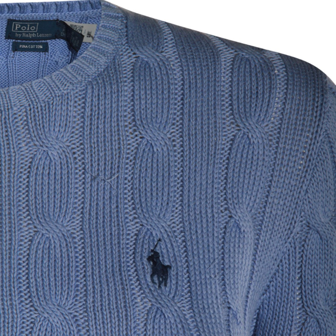 Polo Ralph Lauren Fitted Cable-Knit Sweater With Classic Crew Neckline