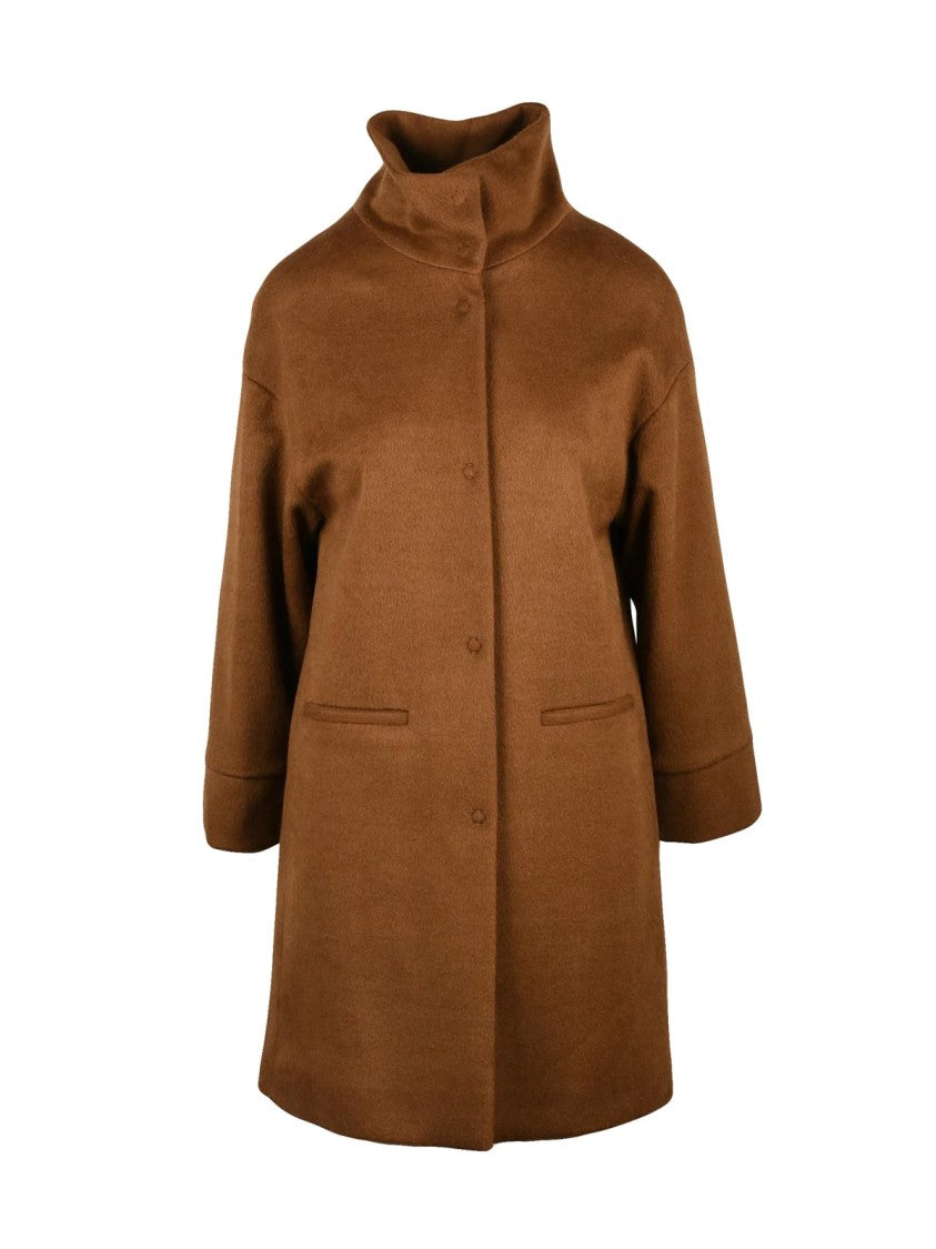 Oliver Horigamy Brown Virgin Wool-Blend Coat