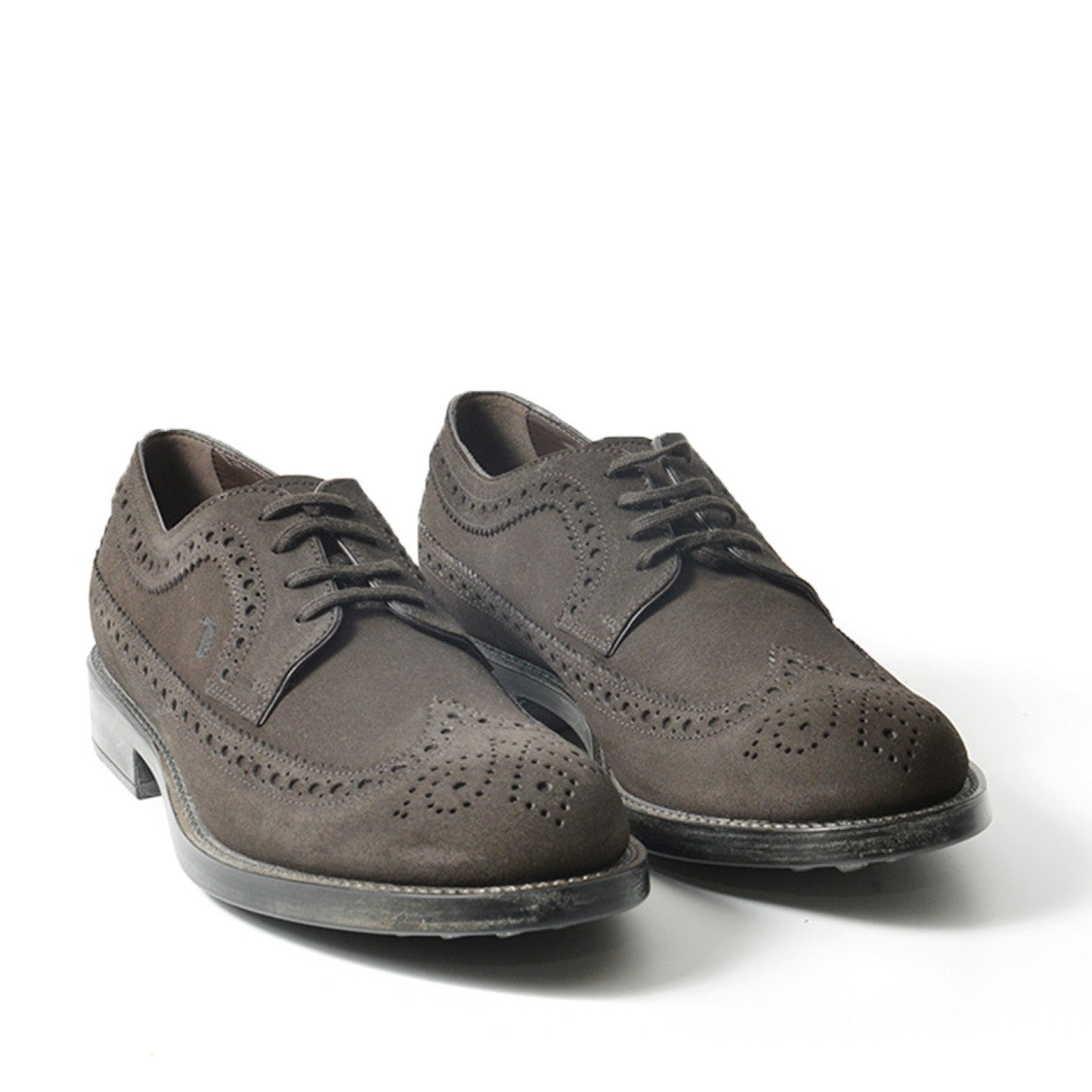 Tod's Derby Tied In Dark Brown Suede