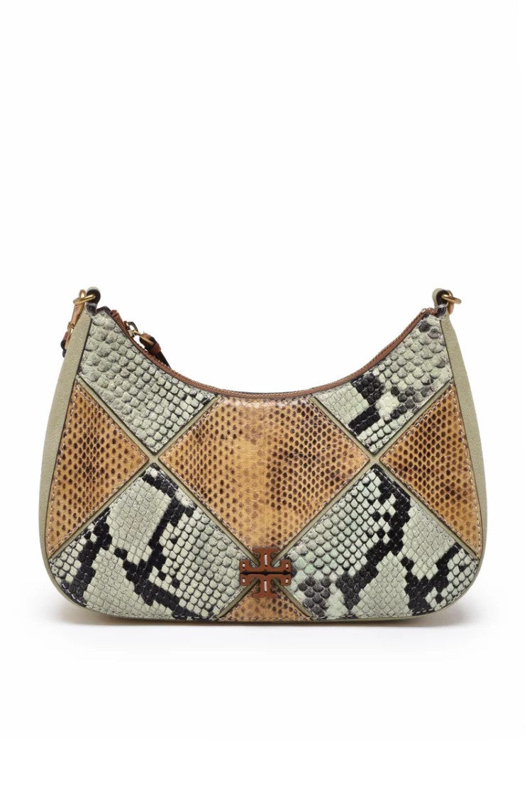 Tory Burch Thea Patchwork Convertible Shoulder Bag - Green/Beige