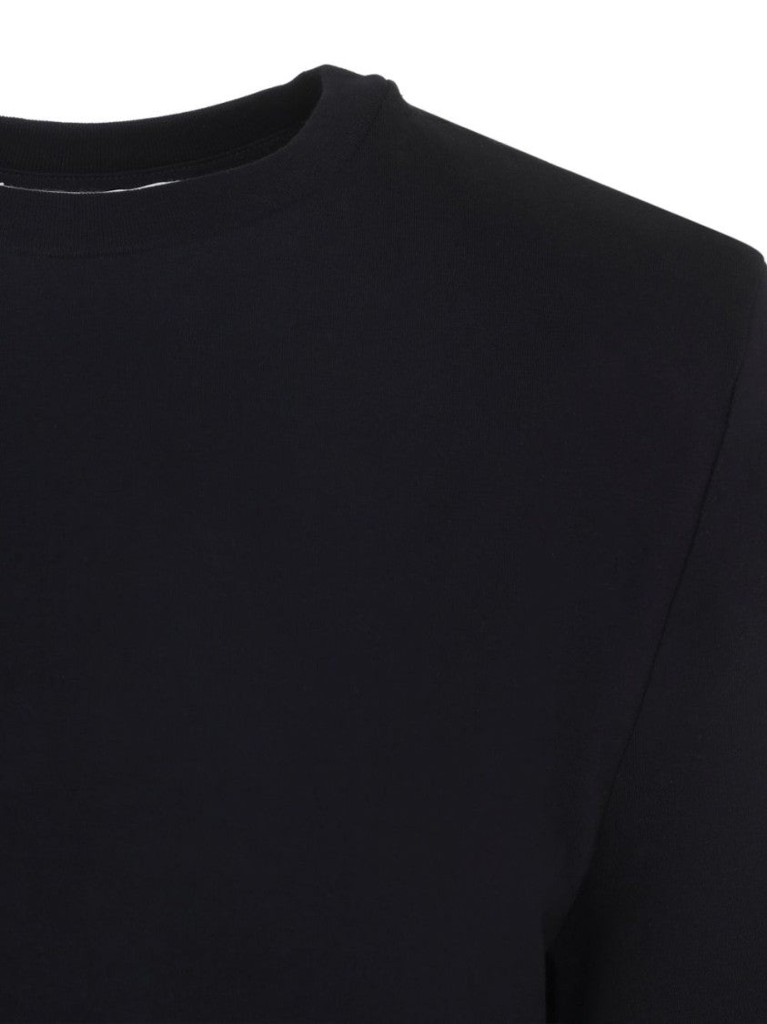 The Frankie Shop Black Carrington Padded Shoulder T-Shirt