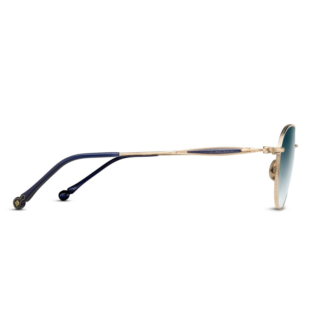 Matsuda M3139.Sg Gold Finish Aviator Sunglasses With Gradient Blue Lenses