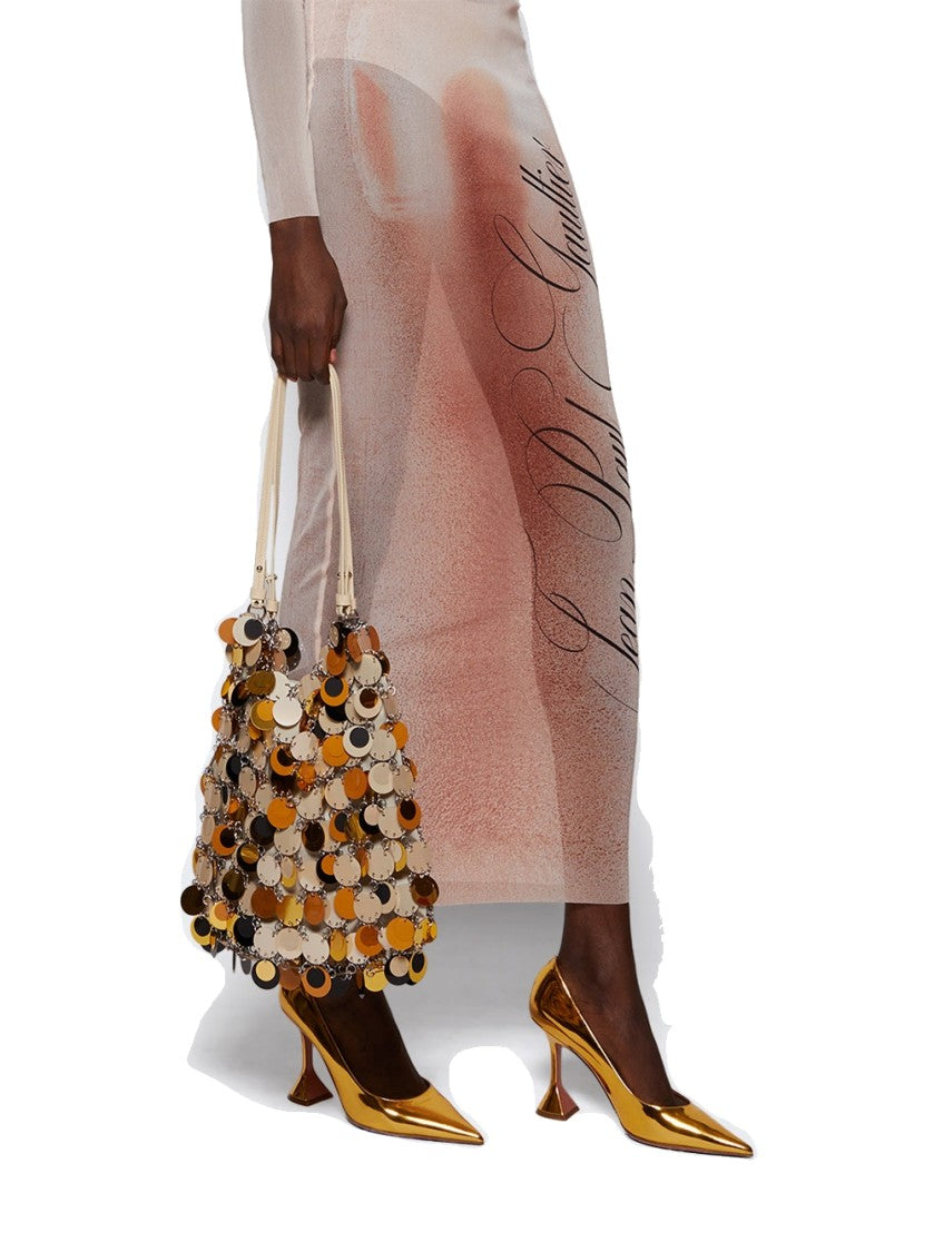 Rabanne Sparkle Discs Shoulder Bag Cheetah