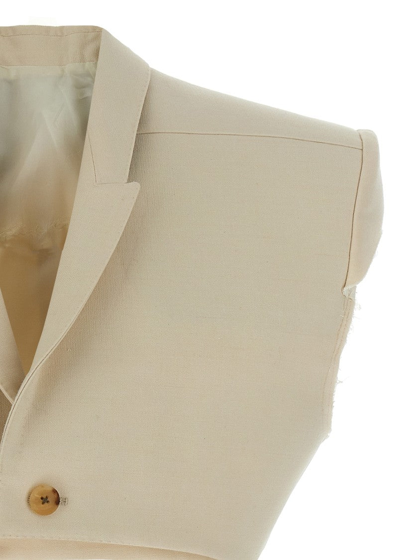 Rick Owens Cropped Wool Blend Cotton Vest