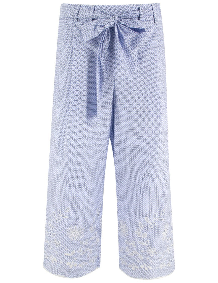 Ermanno Scervino Trousers With Intricate Floral Lace Detailing