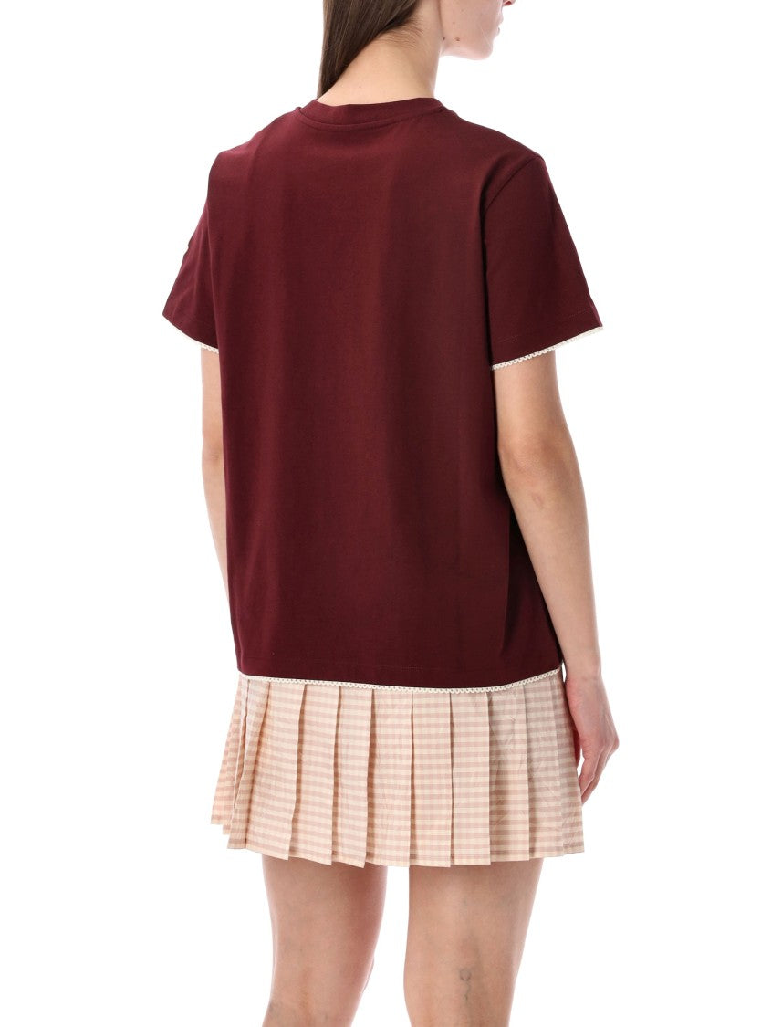 Moncler Relaxed Fit Cotton T-Shirt With Scalloped Trims