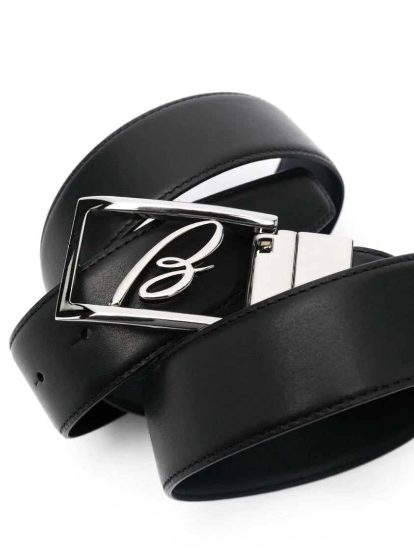 Brioni Black Leather Belt