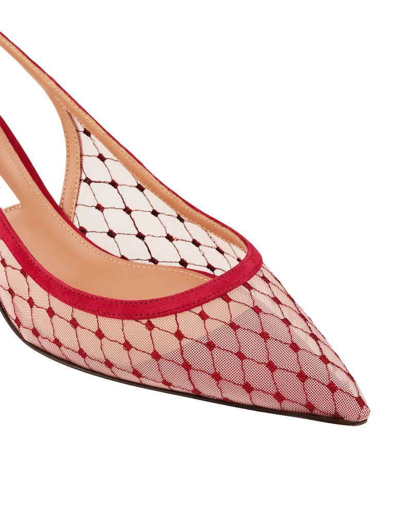 Aquazzura Bow Tie Net Pump 50