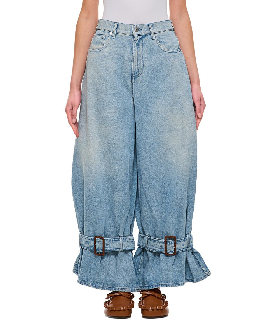 J. W. Anderson Wide Jeans With Adjustable Ankle Height Belts