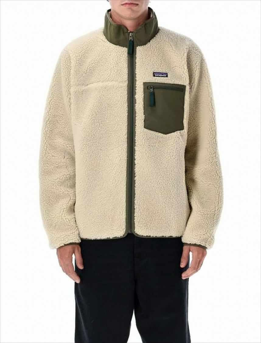 Patagonia Textured Fleece Jacket With High Collar