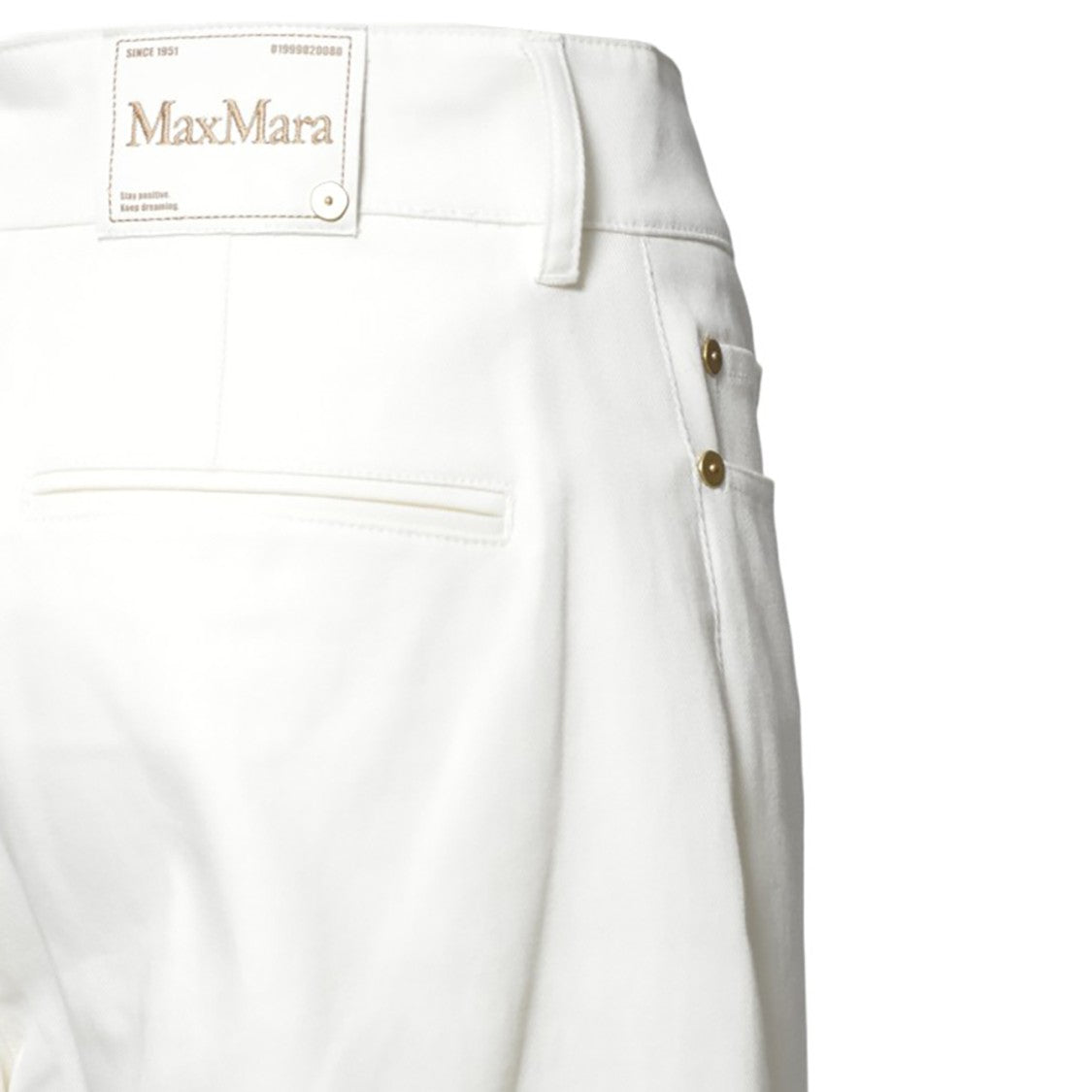 Max Mara Marianna Pants In White Cotton Denim '