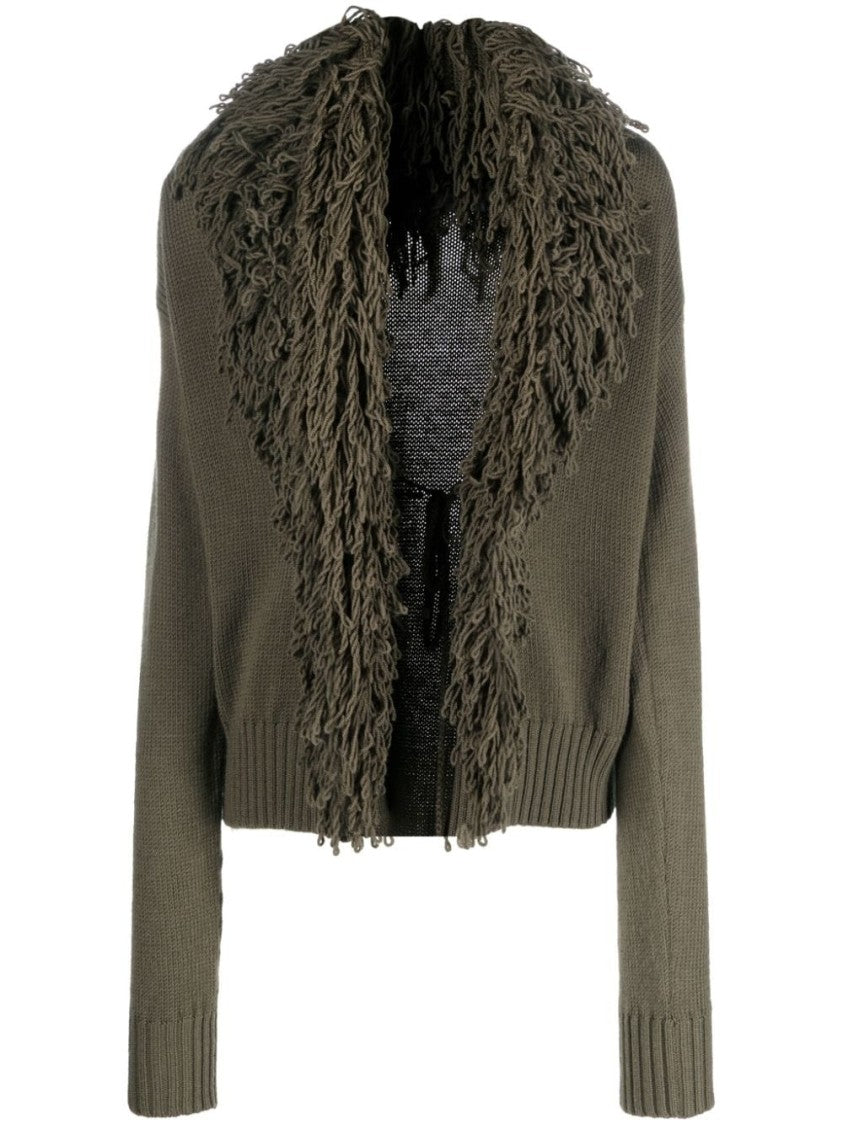 Blumarine Fringed Wool Cardigan