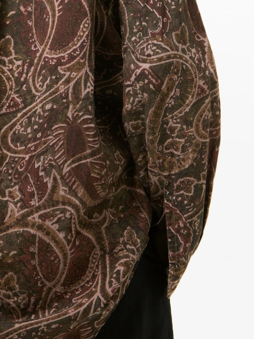 Our Legacy Brown Paisley Snake Print Shirt