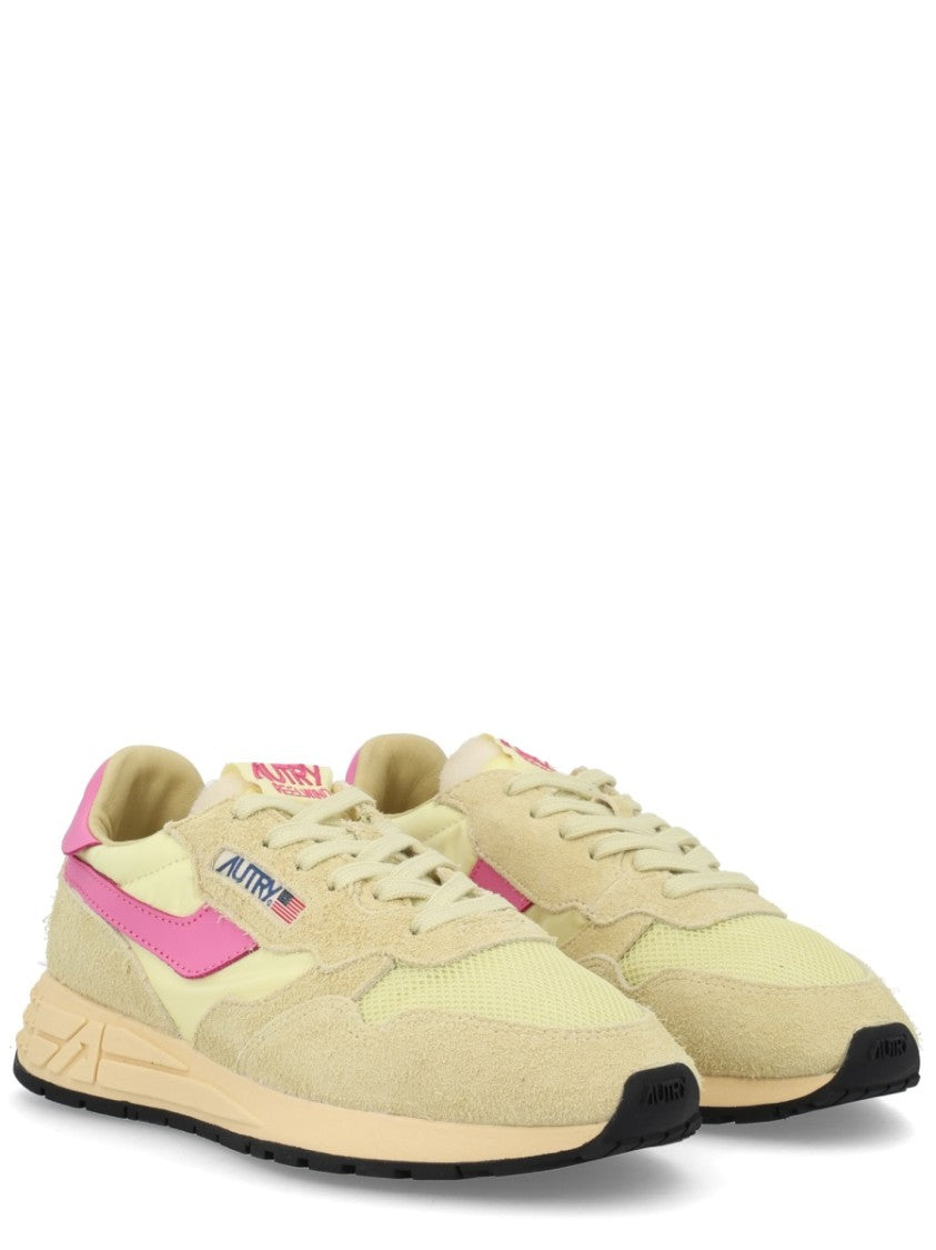 Autry Reelwind Low Suede Overlays Pink Sneakers