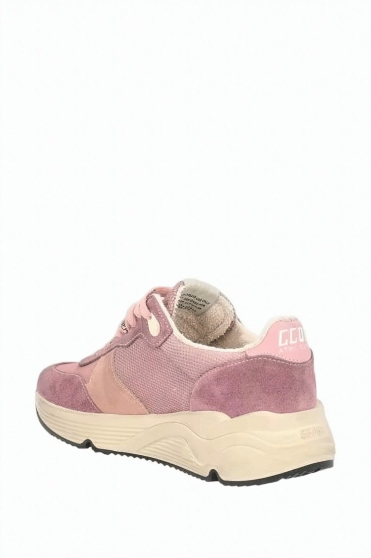 Golden Goose Layered Pink Suede And Mesh Sneakers