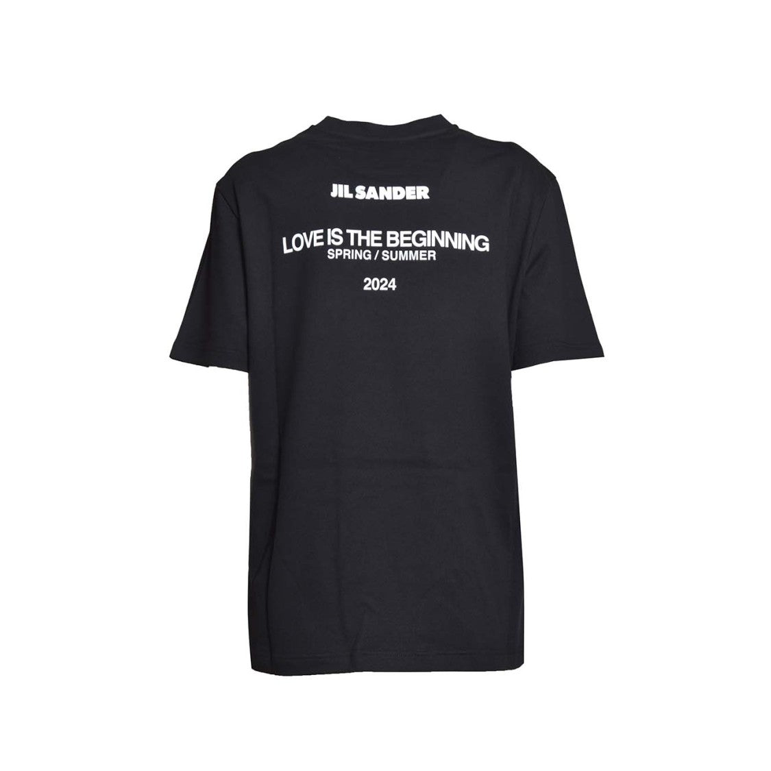Jil Sander Black Cotton T-Shirt With Seasonal Print