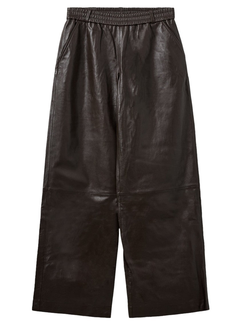 The Garment Wide-Leg Lambskin Trousers With Elasticated Waistband