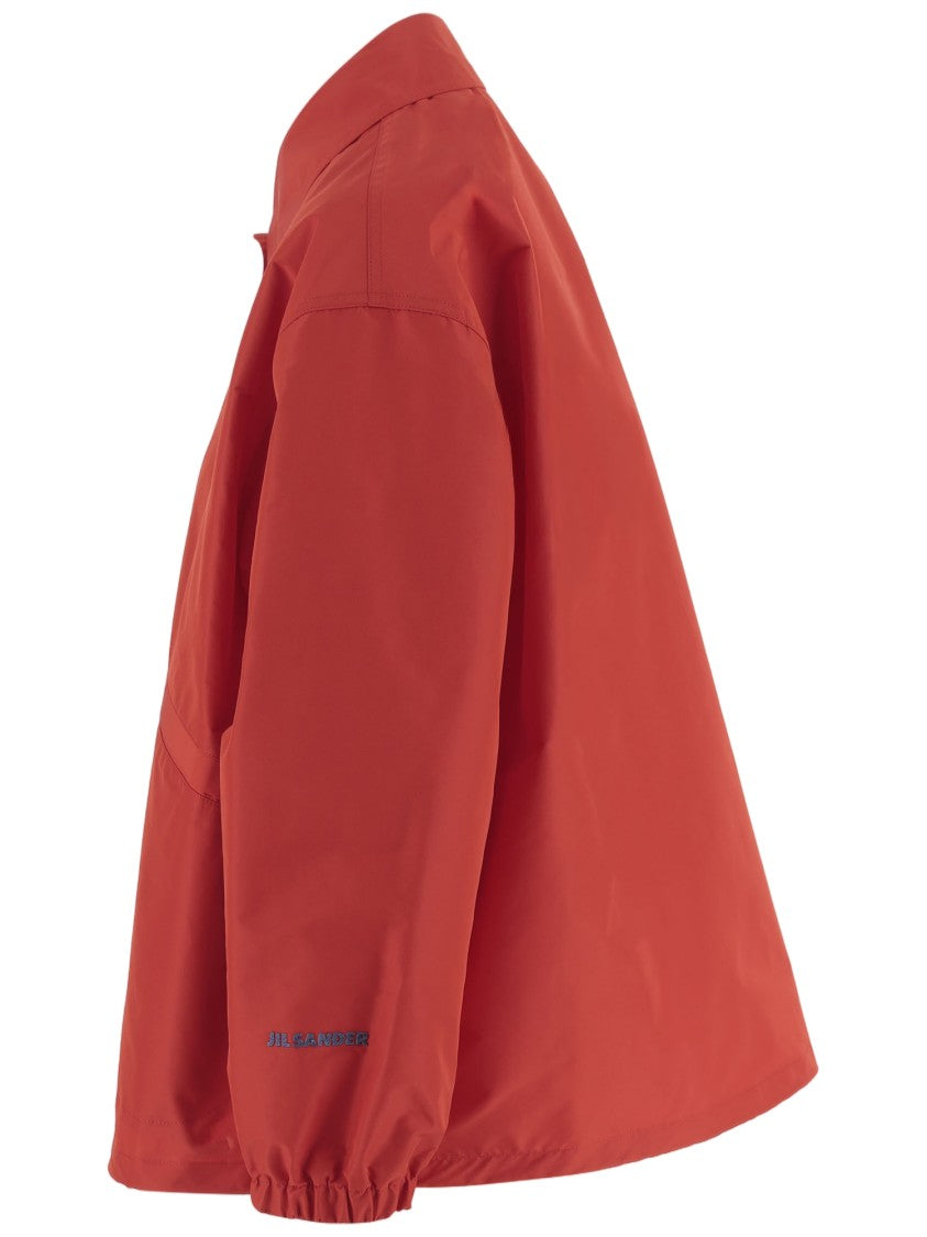 Jil Sander Nylon Jacket With Classic Collar And Logo Detail