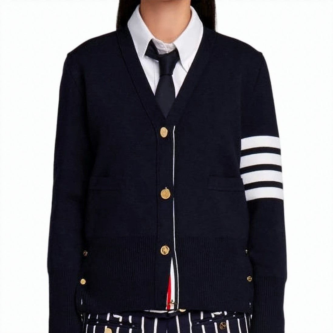 Thom Browne V-Neck Cardigan In Fine Merino Wool
