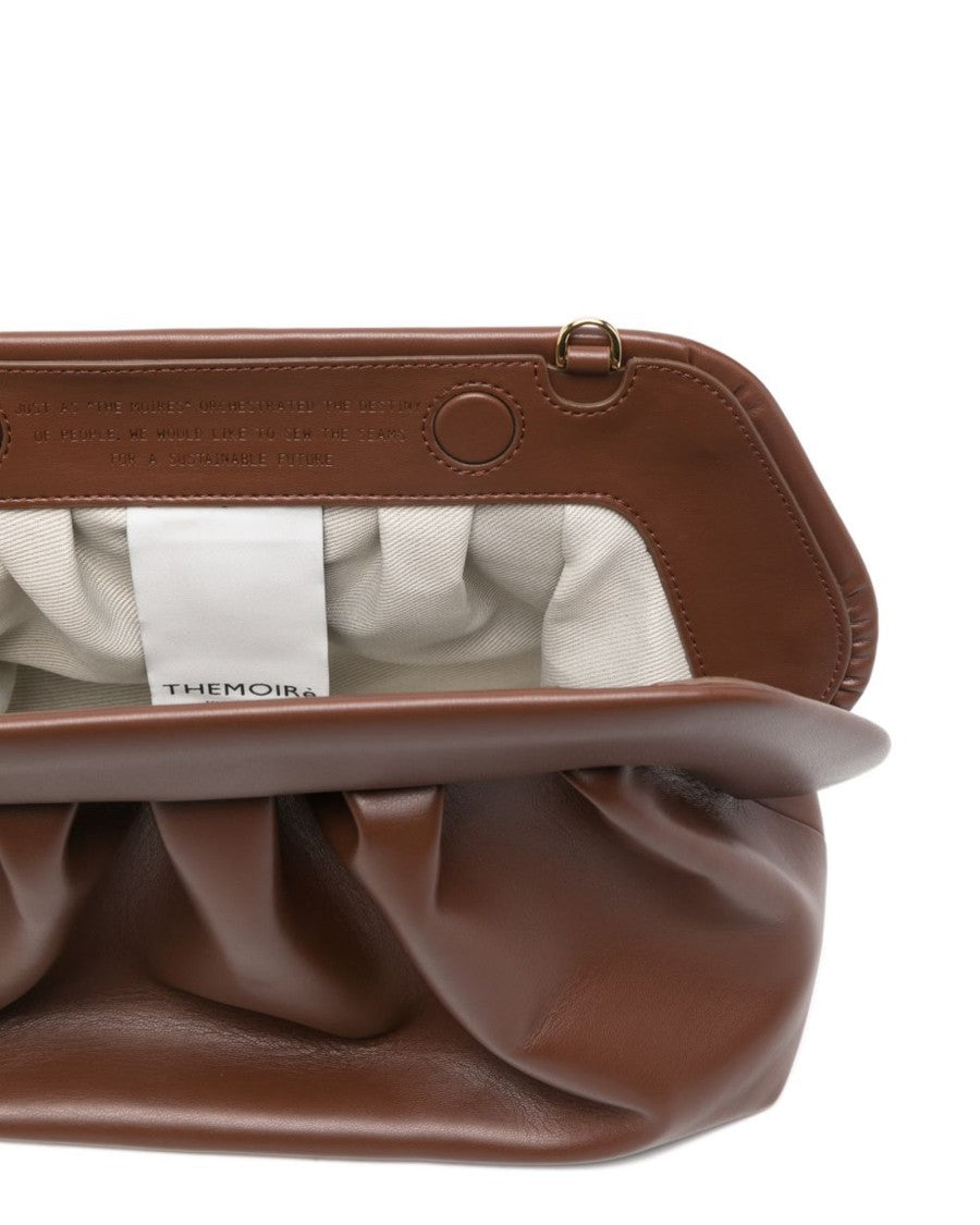 Themoirè Gathered Vegan Fabric Shoulder Bag With Magnetic Closure