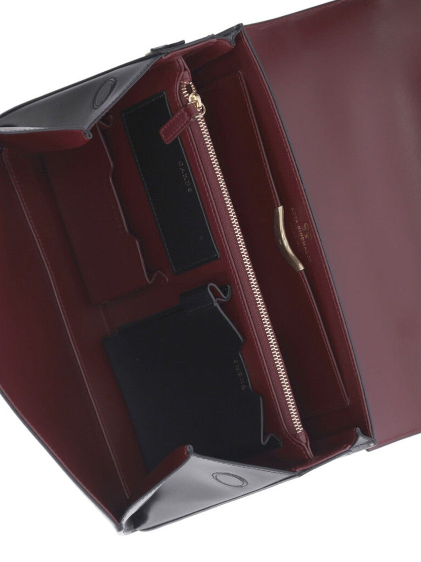 Anya Hindmarch "Mortimer" Handbag, In Black Calfskin