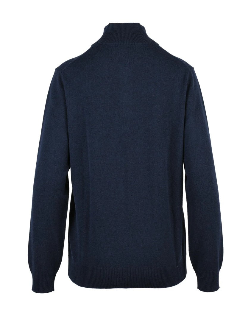Kangra Blue Wool-Blend Button Sweater
