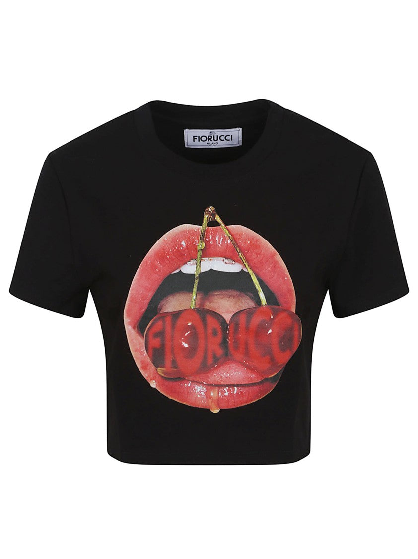 Fiorucci Cropped Black T-Shirt