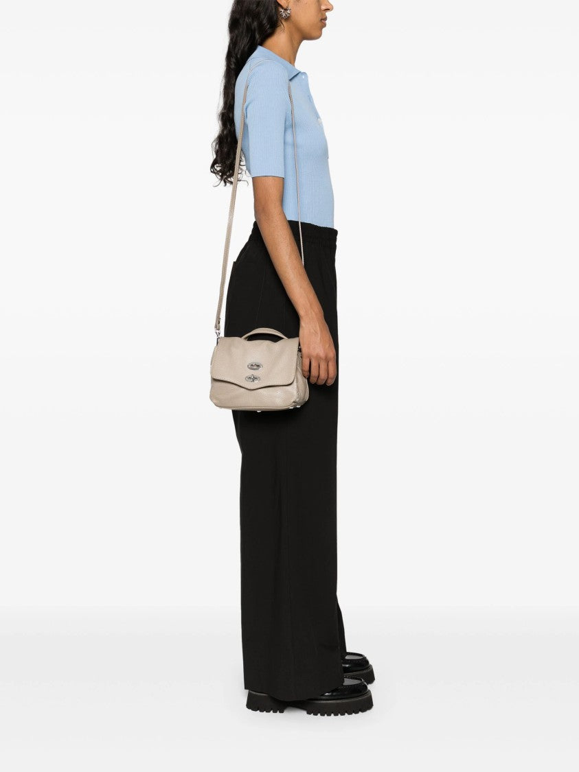 Zanellato Structured Handbag In Pebbled Leather With Dual Lock Closure