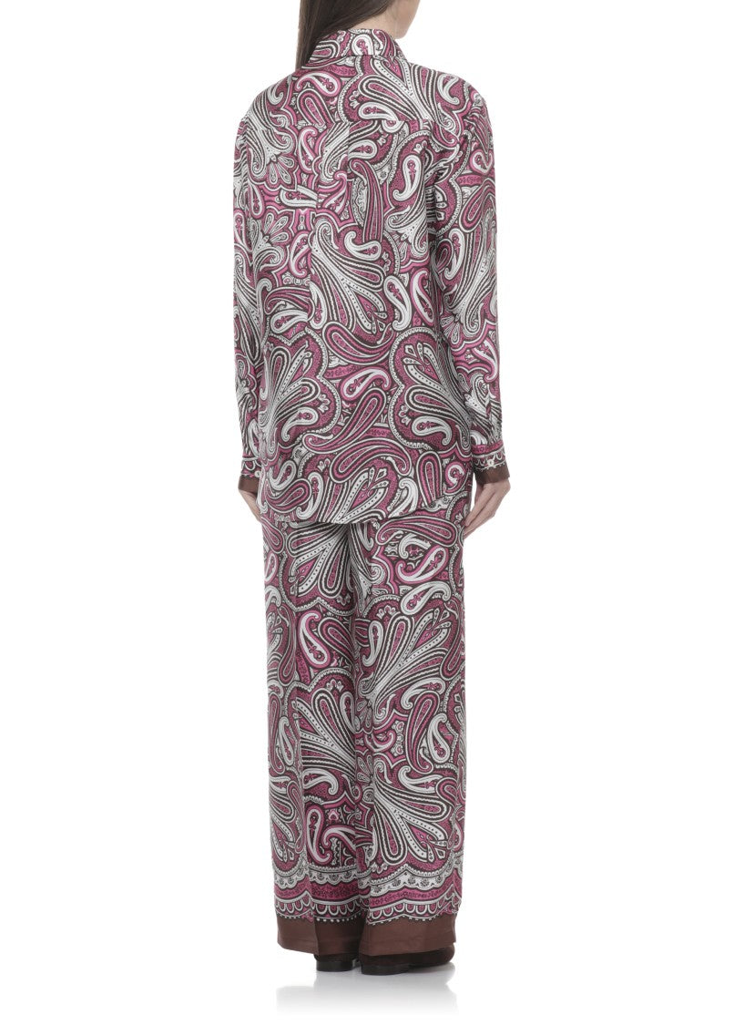 Parosh Fuchsia Skindy Paisley Silk Shirt