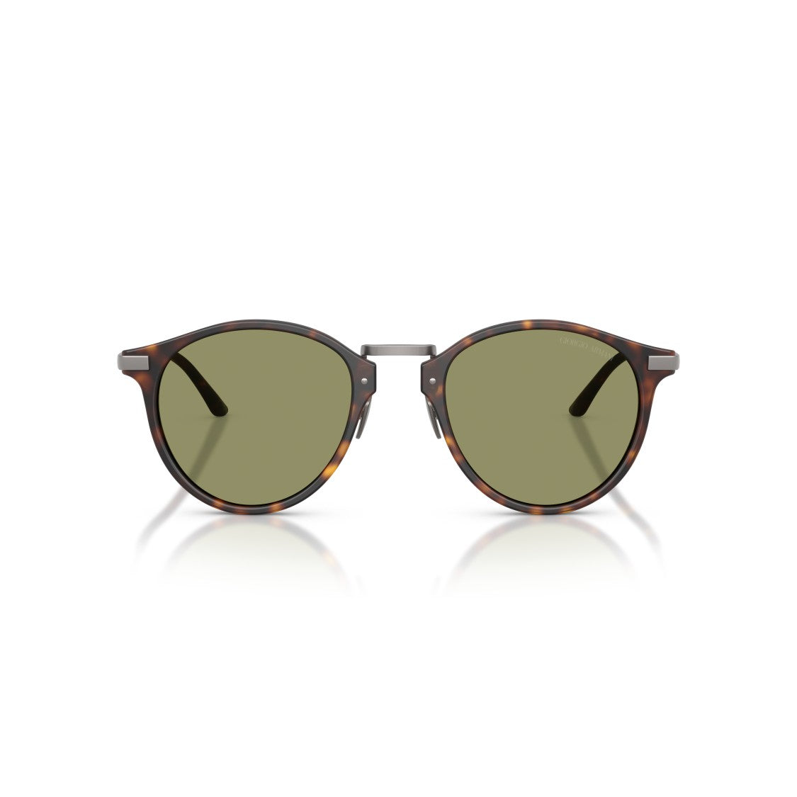Giorgio Armani Round Tortoiseshell Acetate Sunglasses With Green-Tinted Lenses