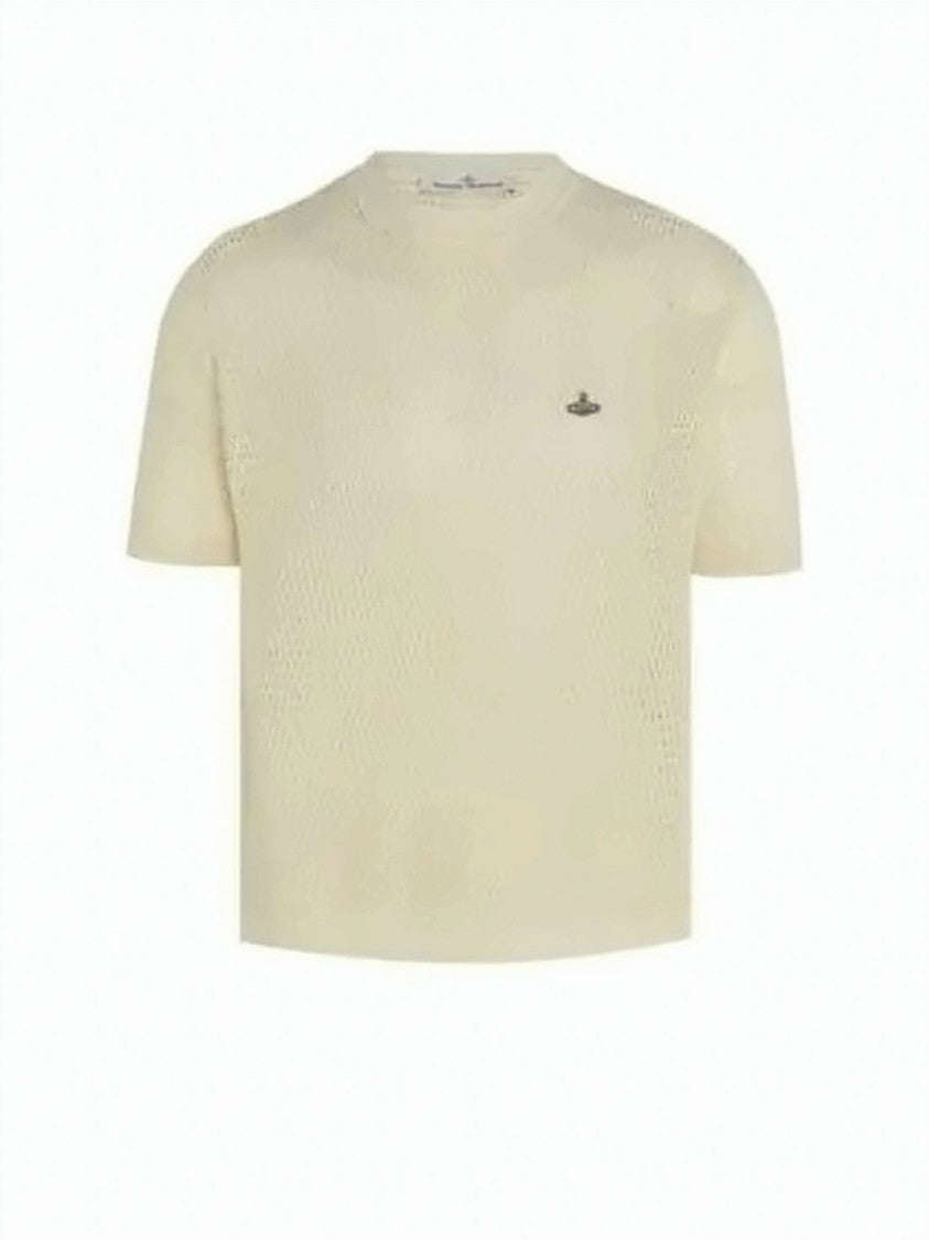 Vivienne Westwood Short-Sleeved Knitted Top With Subtle Textured Pattern