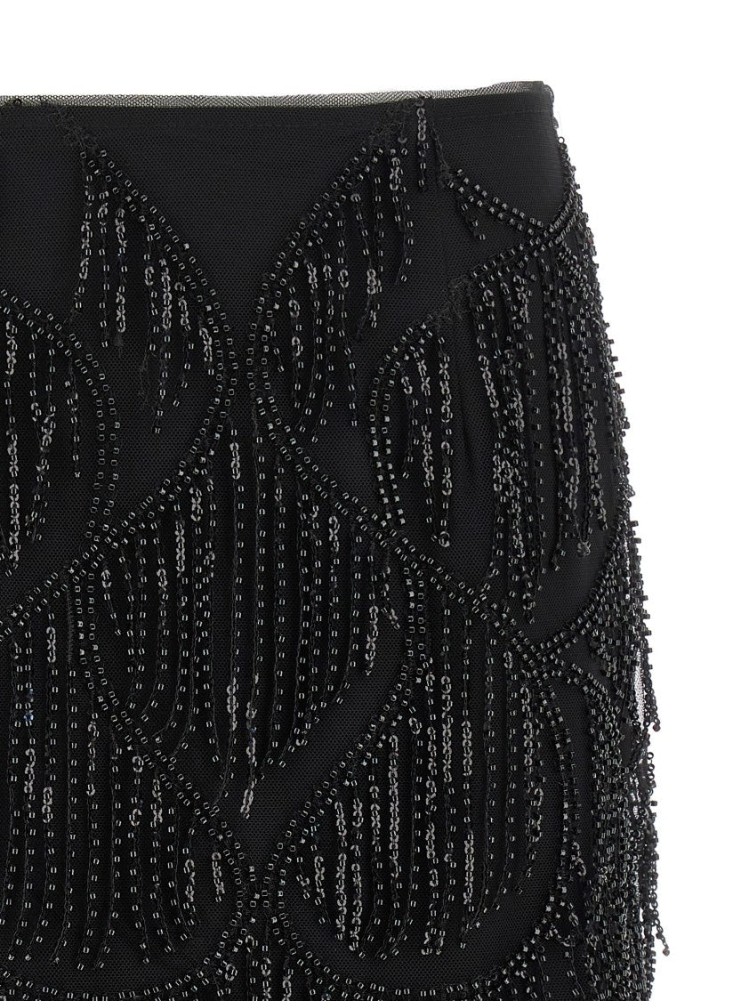Rotate Birger Christensen Beaded Fringed Skirt