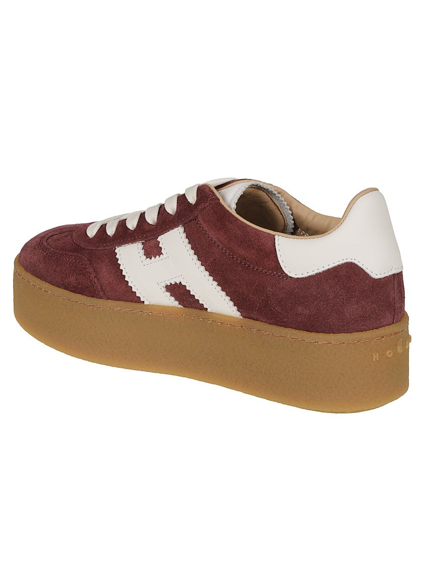 Hogan Burgundy H698 Suede Sneakers