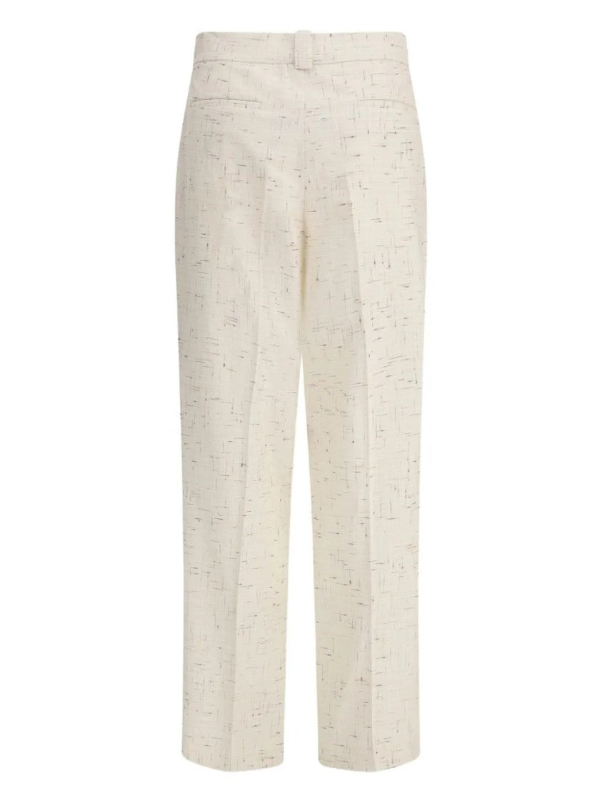 Fabiana Filippi Straight-Leg Pants With Mid-Rise Waist And Textured Weave