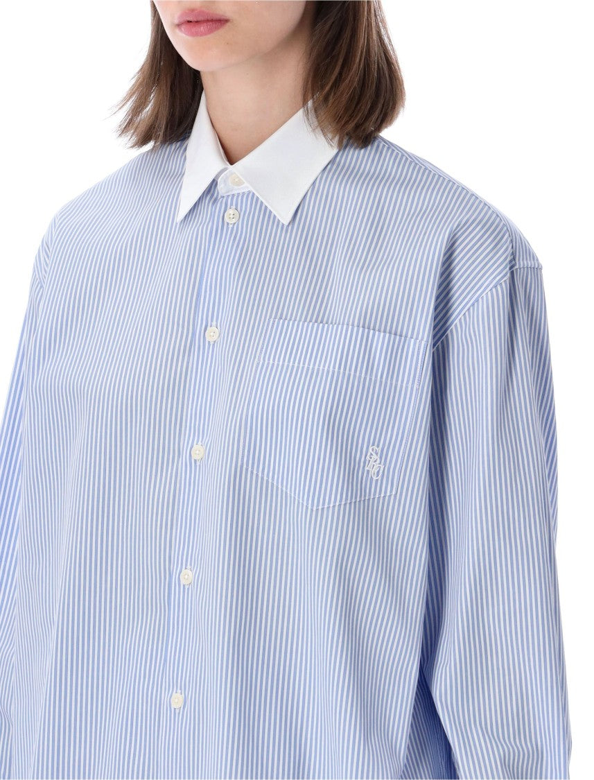 Sporty And Rich Striped Oversized Casual Shirt