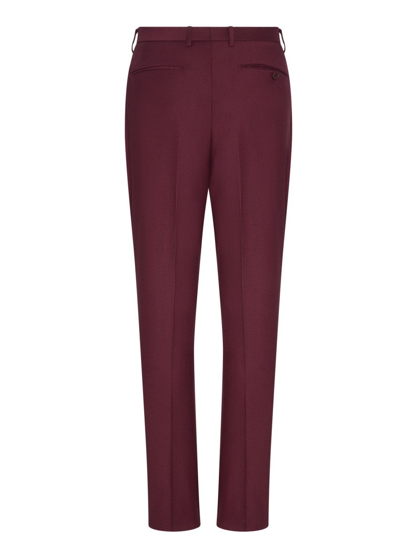 Etro Burgundy Wool Trousers With Tailored Silhouette