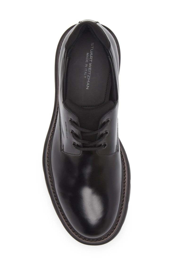 Stuart Weitzman Polished Lace-Up Calf Leather Shoe