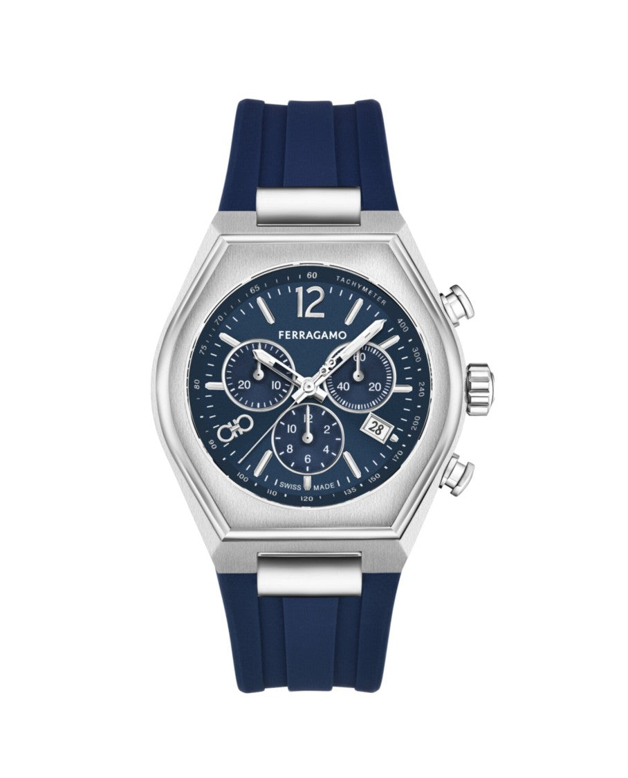 Ferragamo Tonneu Chrono Silicone Watch