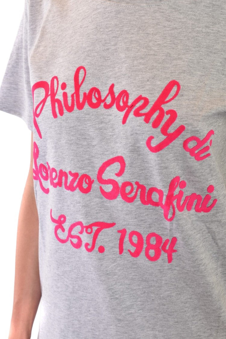 Philosophy Di Lorenzo Serafini Grey 100% Cotton Philosophy Signature T-Shirt