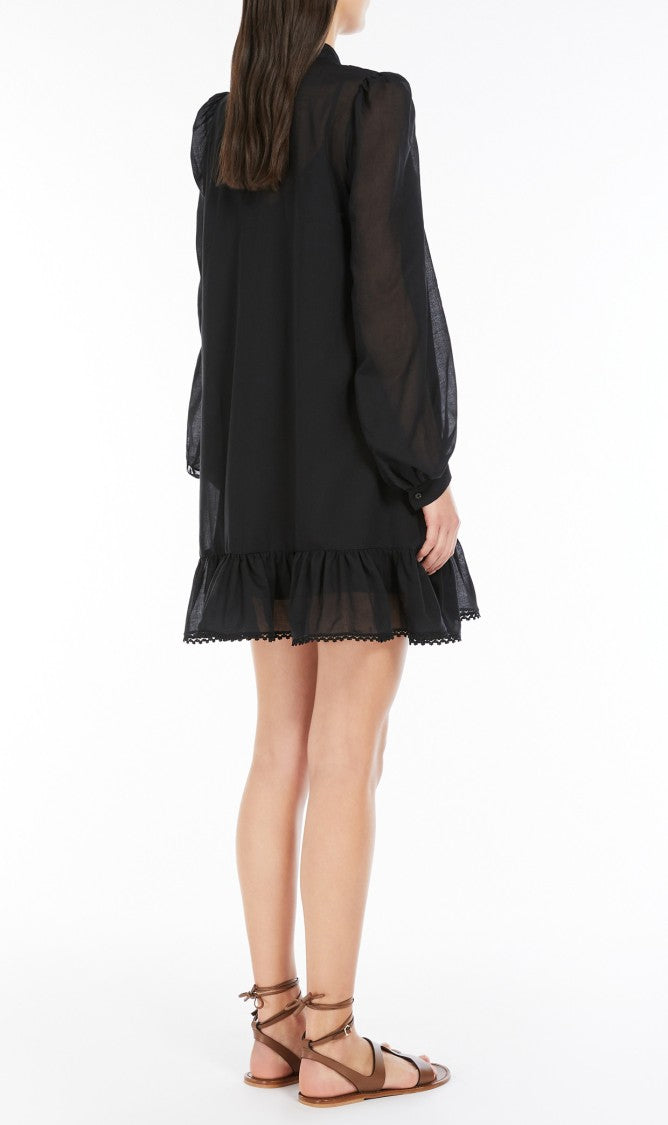 Max Mara Ruffled Black Mini Dress