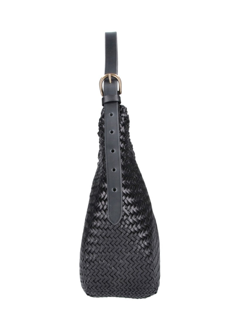 Dragon Diffusion Black Luna Mezza Leather Shoulder Bag