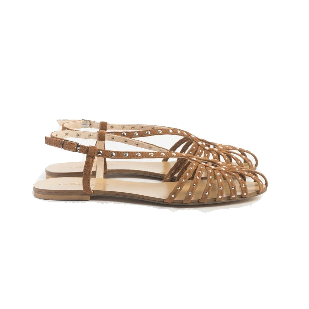 Anna F. Delicate Strappy Sandal With Metallic Accents