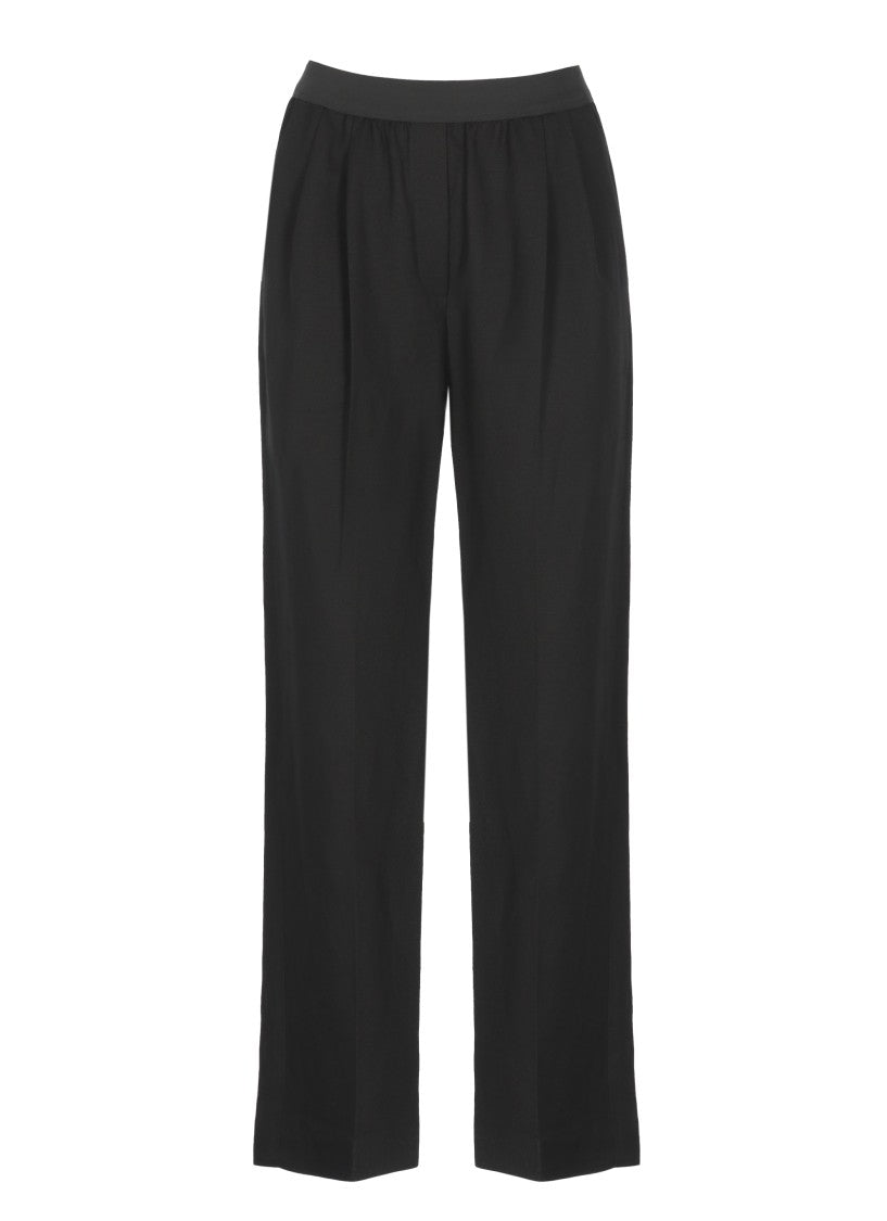 Loulou De Saison Black Takaroa Lds Viscose Straight-Leg Pants