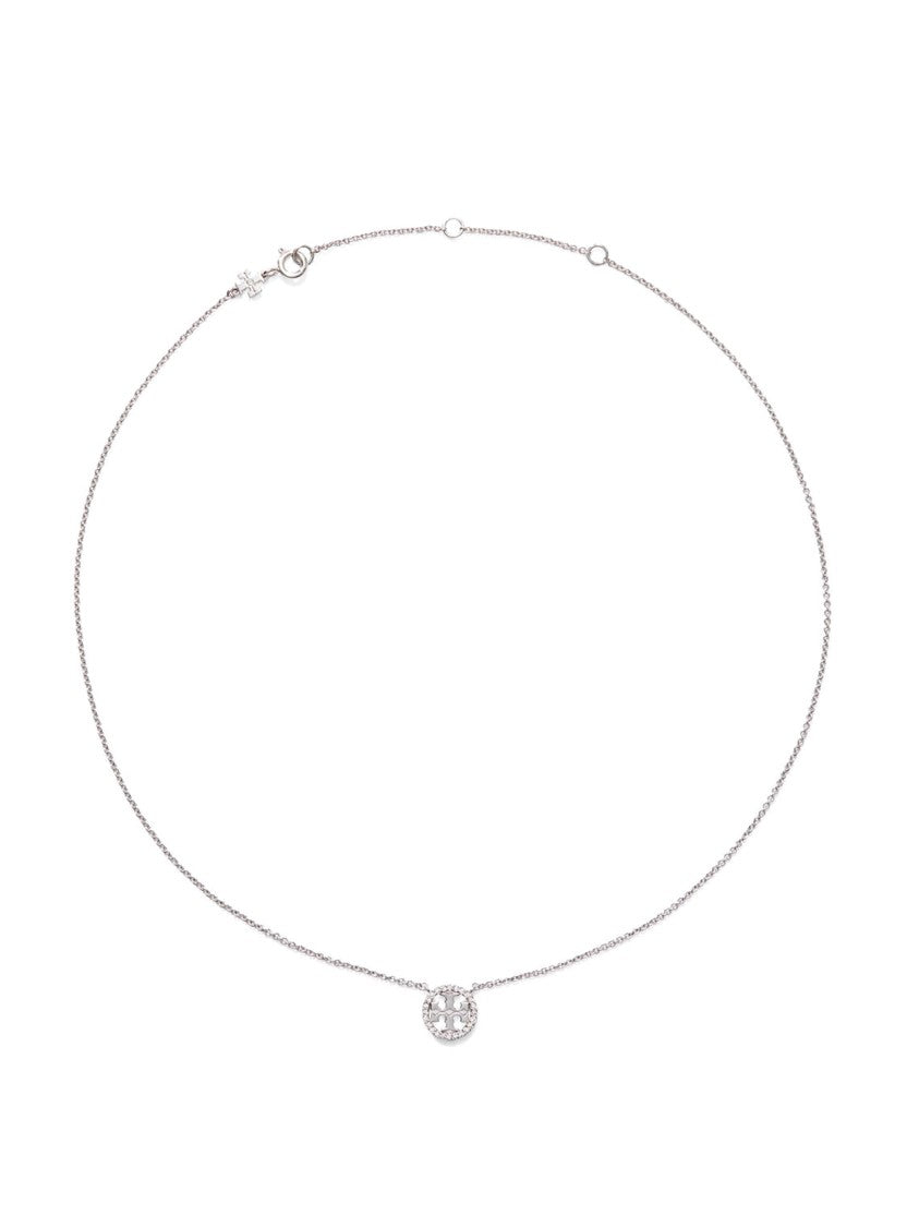 Tory Burch Icon Pavé Crystal Pendant Necklace