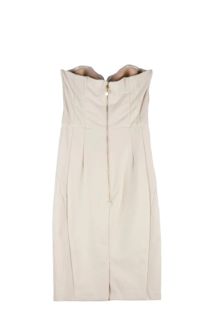Elisabetta Franchi Heart Neckline Sheath Dress - Butter